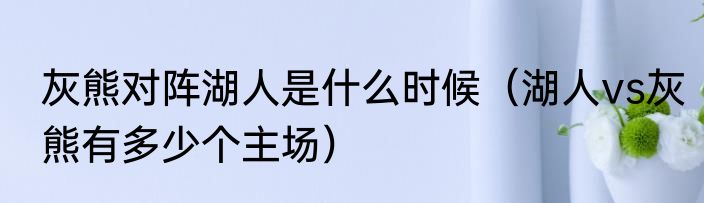 灰熊对阵湖人是什么时候（湖人vs灰熊有多少个主场）