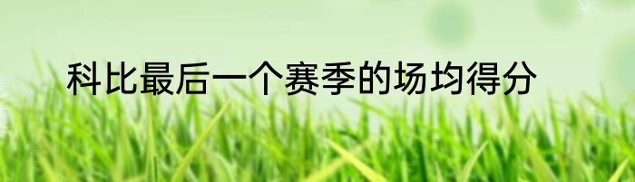 科比最后一个赛季的场均得分