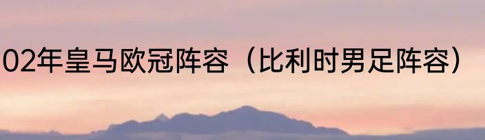 02年皇马欧冠阵容（比利时男足阵容）