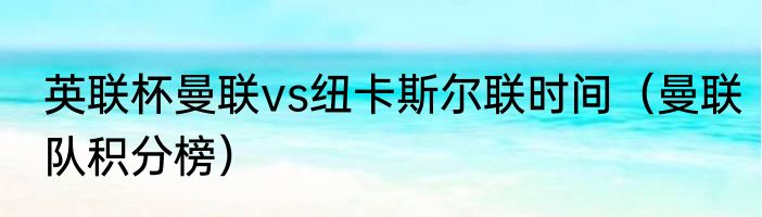 英联杯曼联vs纽卡斯尔联时间（曼联队积分榜）