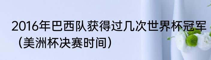 2016年巴西队获得过几次世界杯冠军（美洲杯决赛时间）