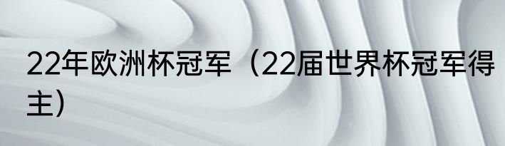 22年欧洲杯冠军（22届世界杯冠军得主）