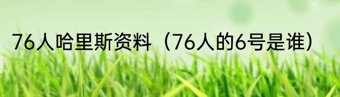 76人哈里斯资料（76人的6号是谁）