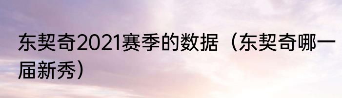 东契奇2021赛季的数据（东契奇哪一届新秀）