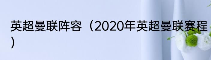 英超曼联阵容（2020年英超曼联赛程）