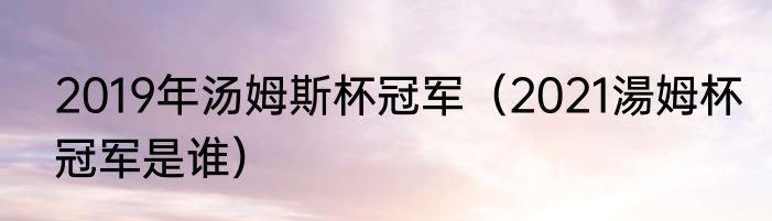 2019年汤姆斯杯冠军（2021湯姆杯冠军是谁）