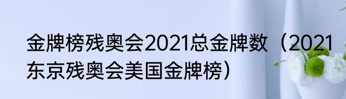 金牌榜残奥会2021总金牌数（2021东京残奥会美国金牌榜）