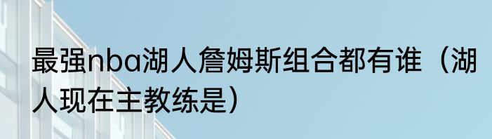 最强nba湖人詹姆斯组合都有谁（湖人现在主教练是）