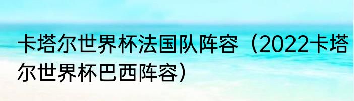 卡塔尔世界杯法国队阵容（2022卡塔尔世界杯巴西阵容）