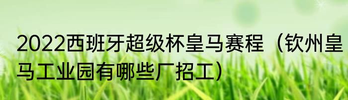 2022西班牙超级杯皇马赛程（钦州皇马工业园有哪些厂招工）