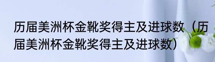 历届美洲杯金靴奖得主及进球数（历届美洲杯金靴奖得主及进球数）
