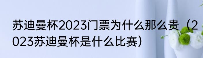 苏迪曼杯2023门票为什么那么贵（2023苏迪曼杯是什么比赛）
