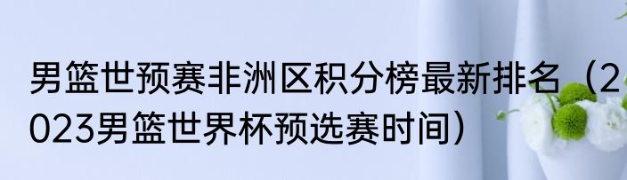 男篮世预赛非洲区积分榜最新排名（2023男篮世界杯预选赛时间）