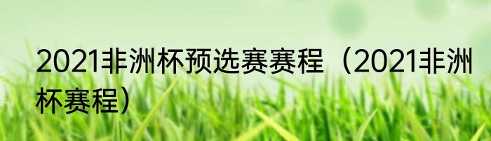 2021非洲杯预选赛赛程（2021非洲杯赛程）