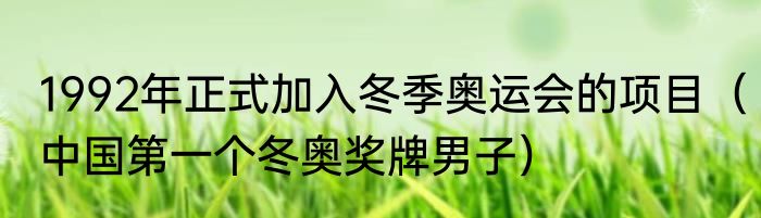 1992年正式加入冬季奥运会的项目（中国第一个冬奥奖牌男子）