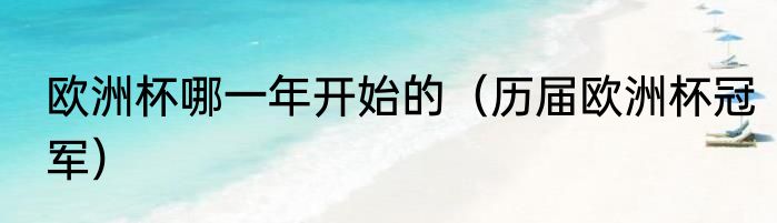 欧洲杯哪一年开始的（历届欧洲杯冠军）