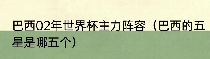 巴西02年世界杯主力阵容（巴西的五星是哪五个）