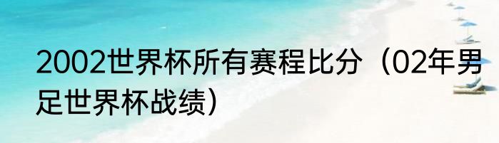 2002世界杯所有赛程比分（02年男足世界杯战绩）