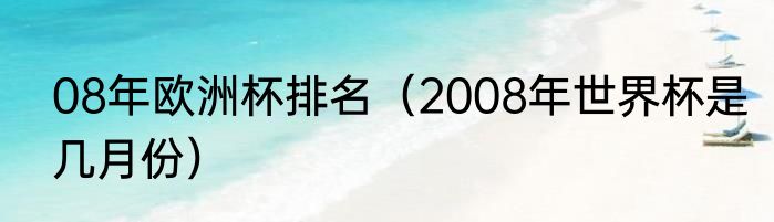 08年欧洲杯排名（2008年世界杯是几月份）