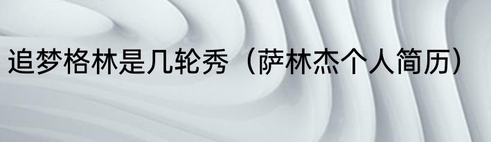 追梦格林是几轮秀（萨林杰个人简历）