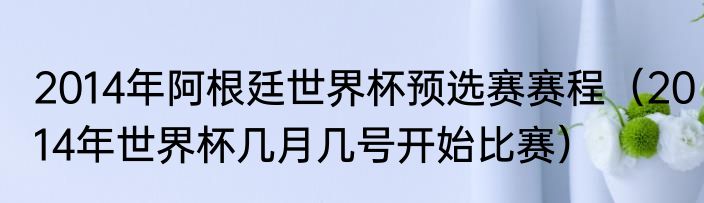 2014年阿根廷世界杯预选赛赛程（2014年世界杯几月几号开始比赛）
