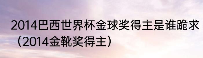 2014巴西世界杯金球奖得主是谁跪求（2014金靴奖得主）