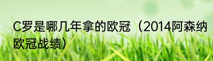 C罗是哪几年拿的欧冠（2014阿森纳欧冠战绩）