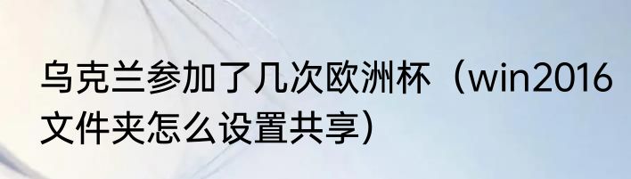 乌克兰参加了几次欧洲杯（win2016文件夹怎么设置共享）
