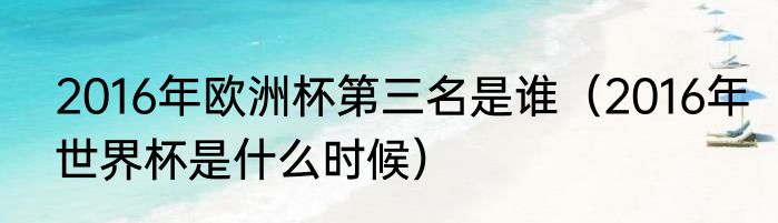 2016年欧洲杯第三名是谁（2016年世界杯是什么时候）