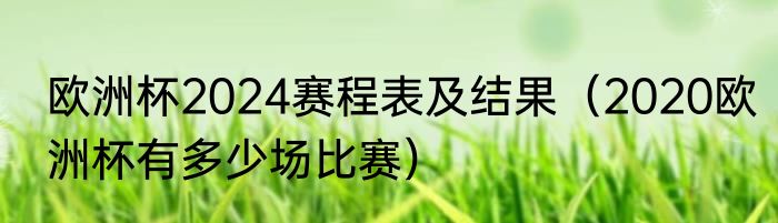 欧洲杯2024赛程表及结果（2020欧洲杯有多少场比赛）