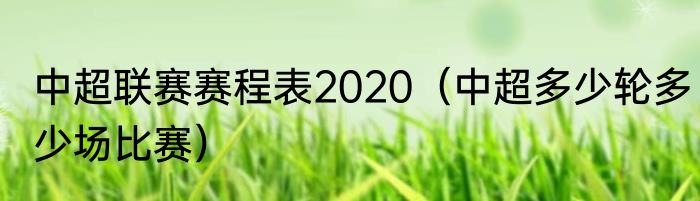 中超联赛赛程表2020（中超多少轮多少场比赛）