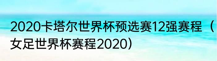 2020卡塔尔世界杯预选赛12强赛程（女足世界杯赛程2020）