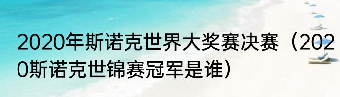 2020年斯诺克世界大奖赛决赛（2020斯诺克世锦赛冠军是谁）