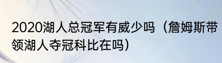 2020湖人总冠军有威少吗（詹姆斯带领湖人夺冠科比在吗）