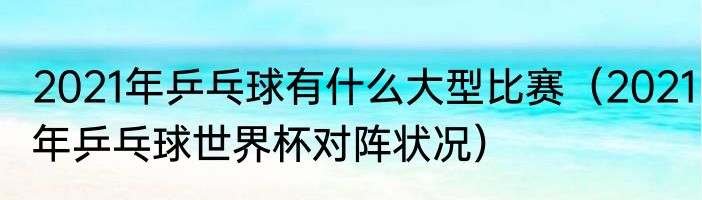 2021年乒乓球有什么大型比赛（2021年乒乓球世界杯对阵状况）