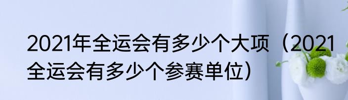 2021年全运会有多少个大项（2021全运会有多少个参赛单位）