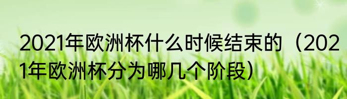 2021年欧洲杯什么时候结束的（2021年欧洲杯分为哪几个阶段）