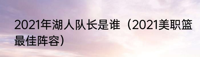 2021年湖人队长是谁（2021美职篮最佳阵容）