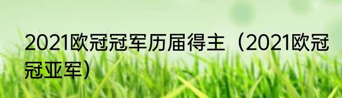 2021欧冠冠军历届得主（2021欧冠冠亚军）