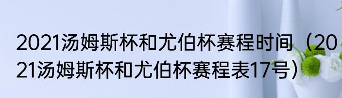 2021汤姆斯杯和尤伯杯赛程时间（2021汤姆斯杯和尤伯杯赛程表17号）