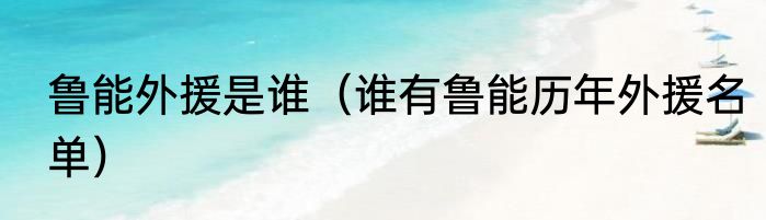 鲁能外援是谁（谁有鲁能历年外援名单）