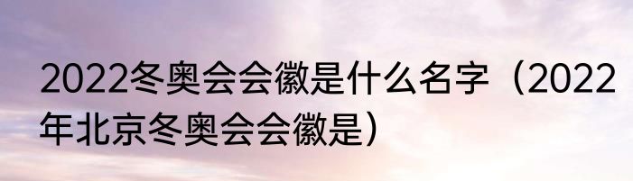 2022冬奥会会徽是什么名字（2022年北京冬奥会会徽是）
