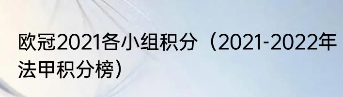 欧冠2021各小组积分（2021-2022年法甲积分榜）