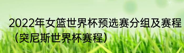 2022年女篮世界杯预选赛分组及赛程（突尼斯世界杯赛程）