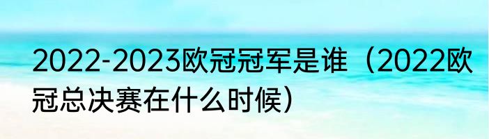 2022-2023欧冠冠军是谁（2022欧冠总决赛在什么时候）