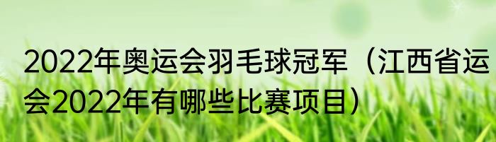 2022年奥运会羽毛球冠军（江西省运会2022年有哪些比赛项目）