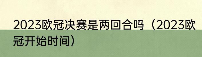 2023欧冠决赛是两回合吗（2023欧冠开始时间）
