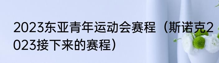 2023东亚青年运动会赛程（斯诺克2023接下来的赛程）