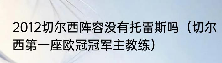 2012切尔西阵容没有托雷斯吗（切尔西第一座欧冠冠军主教练）