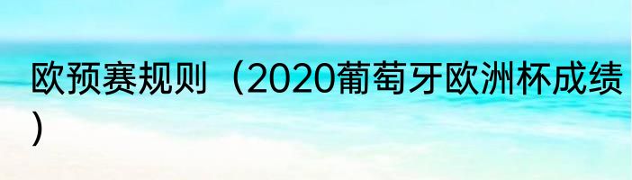 欧预赛规则（2020葡萄牙欧洲杯成绩）